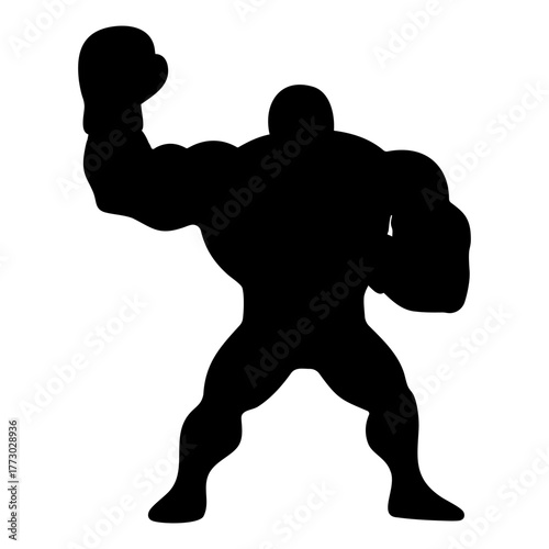 Superhero Boxing Glove Silhouette Comic Graphic