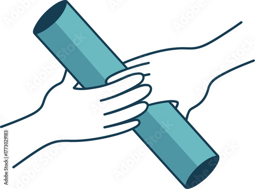 Relay Race Baton Pass Teamwork Icon