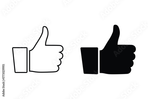 Thumbs Up Like Icon Approval Hand Vector