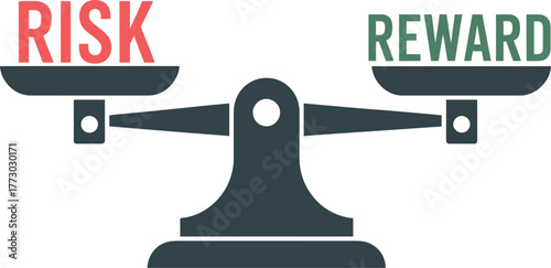 Risk and Reward Balance Scale Decision Concept