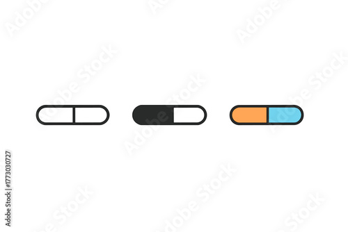 Progress Bars Trio. Minimalist progress task icon: three identical progress bars at half completion in a row, first in line style