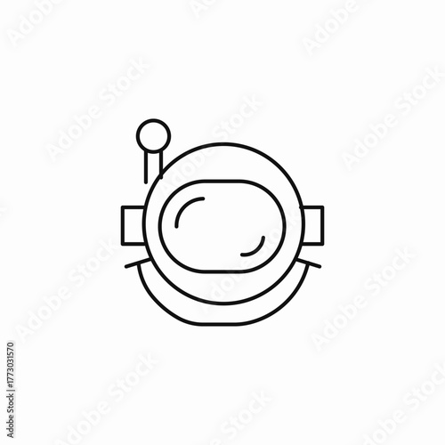 astronaut helmet breathing tube icon sign vector
