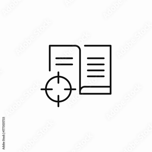 book target focus icon sign vector