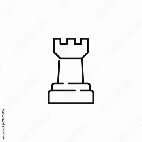 chess rook tower icon sign vector