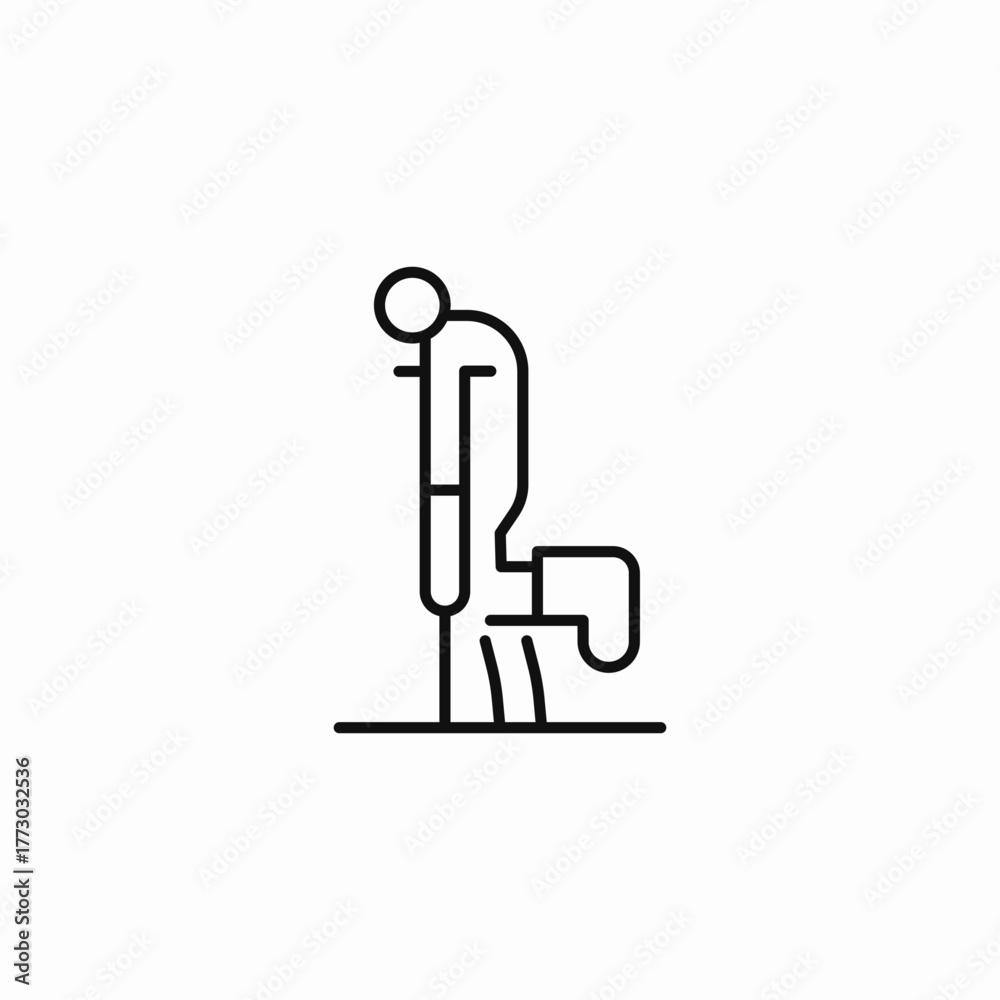 Fototapeta premium elderly person cane icon sign vector