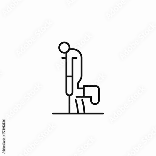 elderly person cane icon sign vector
