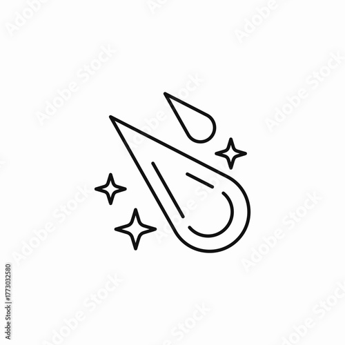 falling shining meteor icon sign vector
