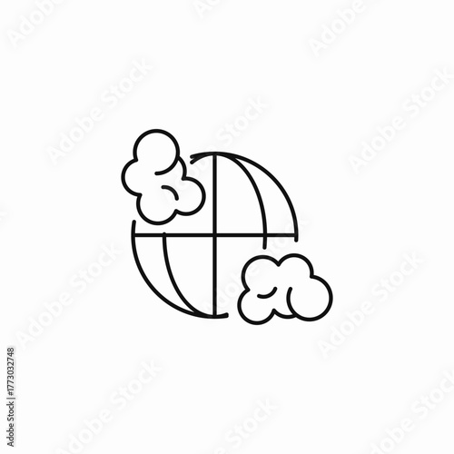 global atmospheric pollution icon sign vector