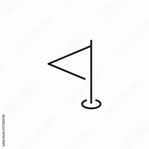 golf flag hole icon sign vector