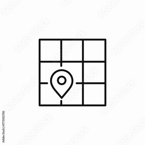 gridded location pin icon sign vector