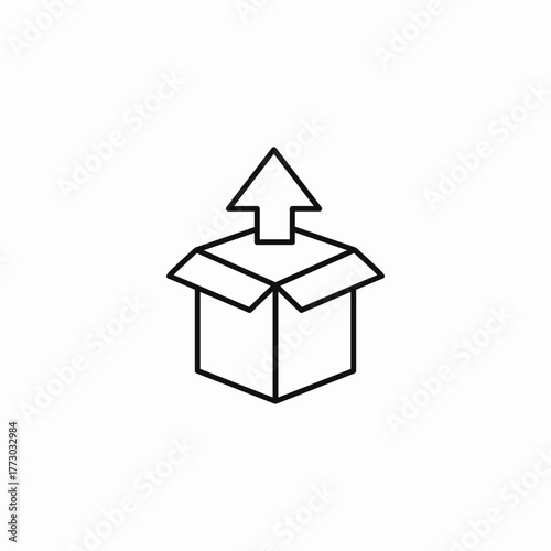 item unboxed upwards icon sign vector