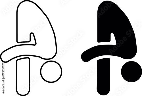 Abstract human figure performing gymnastics silhouette