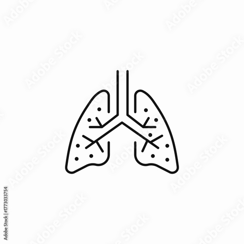 polluted human lungs icon sign vector