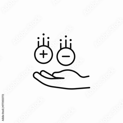 pros cons hand icon sign vector