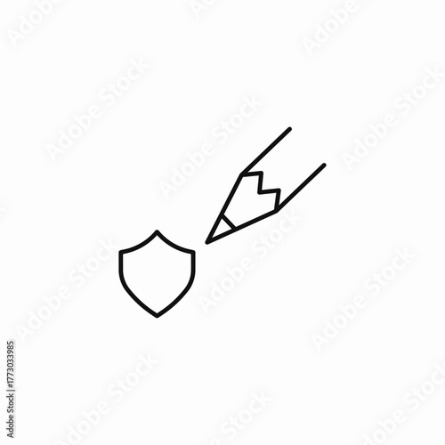 secure editing protection shield icon sign vector