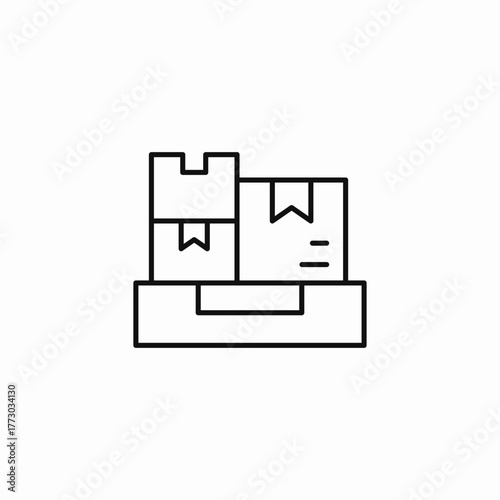 stacked packages inbox icon sign vector
