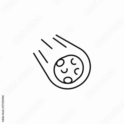 streaking celestial meteor comet icon sign vector