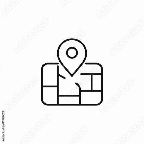 street map location icon sign vector