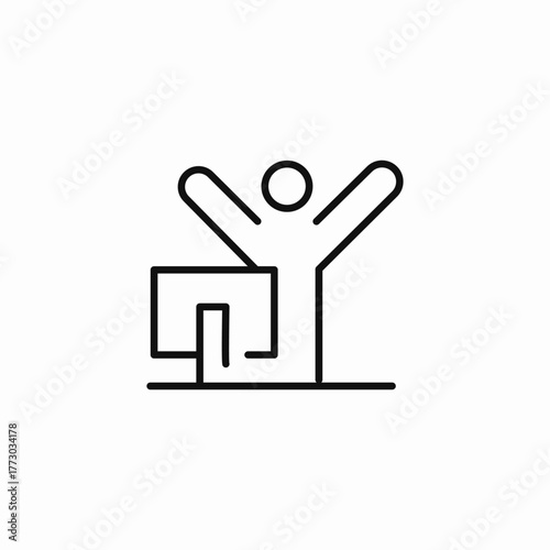 successful work happy icon sign vector