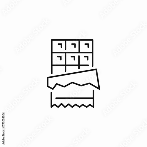 unwrapped chocolate bar icon sign vector