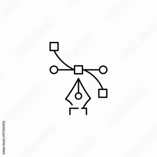 vector pen tool icon sign vector