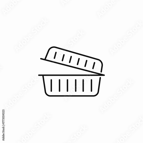 vented takeaway box icon sign vector