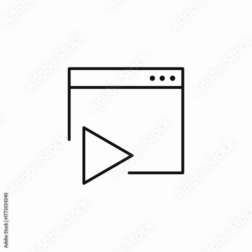 video player window icon sign vector
