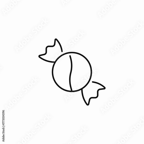 wrapped round candy icon sign vector