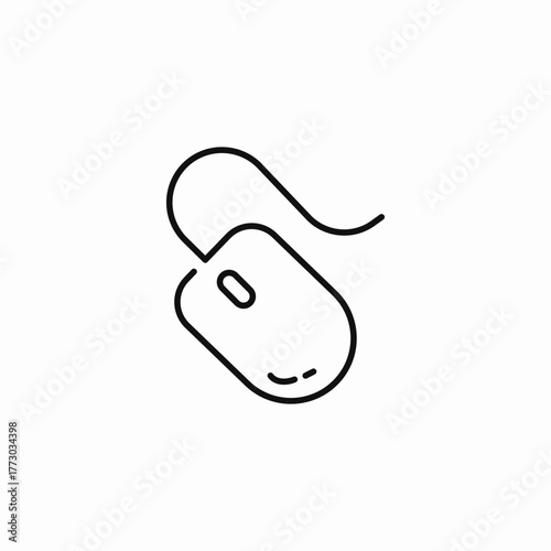wired computer mouse icon sign vector