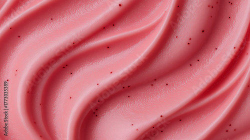Strawberry yogurt texture close-up