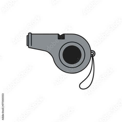 Official Referee Whistle Vector Illustration For Sports Games And Fair Play
