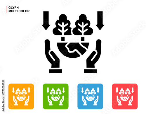 Environmental Impact Icon Multi Color Style Vector Illustration