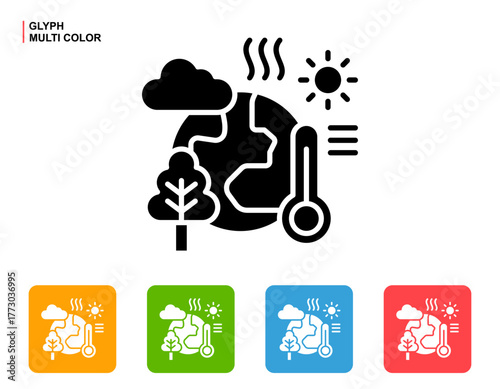 Climate Action Icon Multi Color Style Vector Illustration