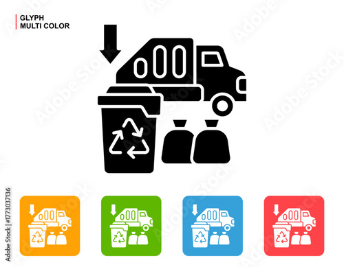 Recycling Programs Icon Multi Color Style Vector Illustration