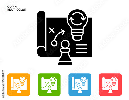 Sustainable Strategy Icon Multi Color Style Vector Illustration