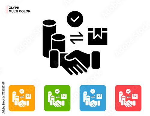 Fair Trade Icon Multi Color Style Vector Illustration