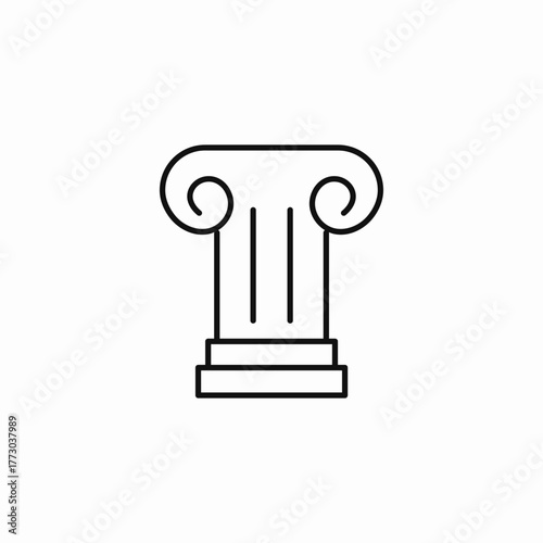 ancient ionic column icon sign vector