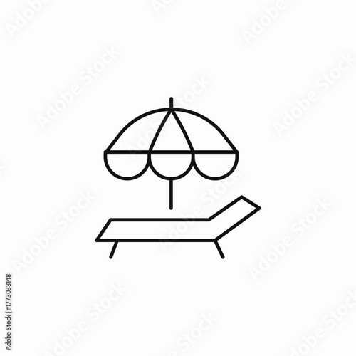 beach lounge chair icon sign vector