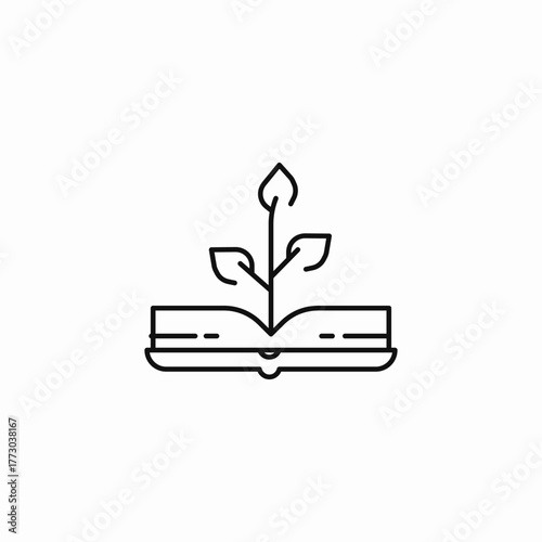 book growing knowledge icon sign vector