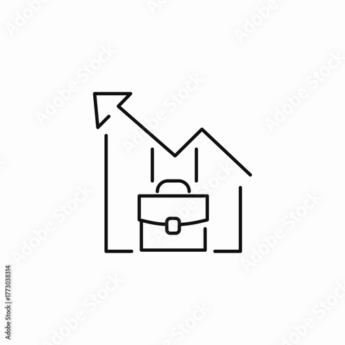 business growth graph icon sign vector