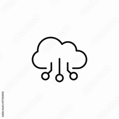 cloud storage digital network icon sign vector