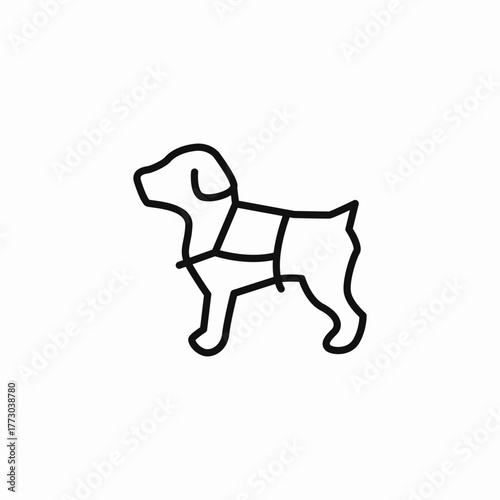 dog with harness icon sign vector