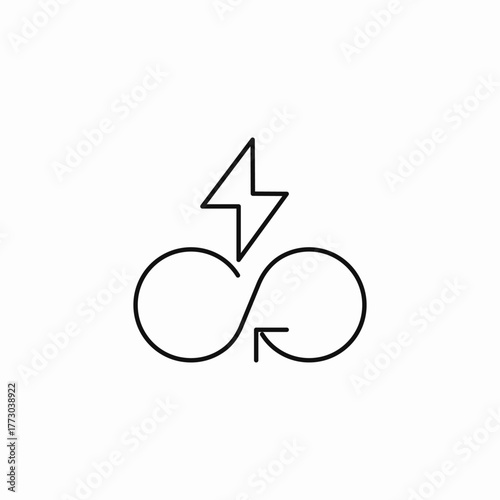 energy recycle loop icon sign vector