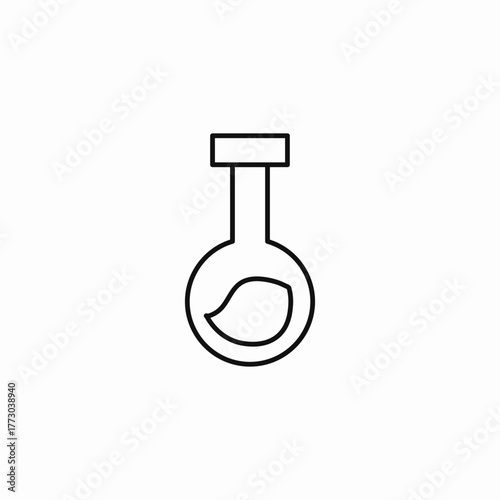 erlenmeyer flask leaf icon sign vector