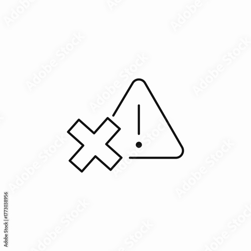 error cross warning icon sign vector