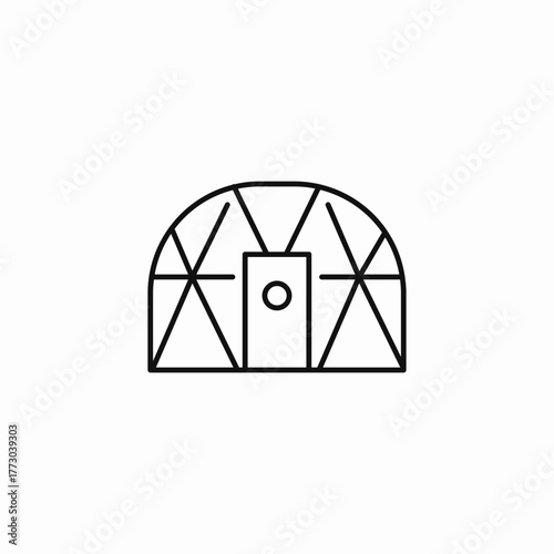 geodesic dome structure icon sign vector