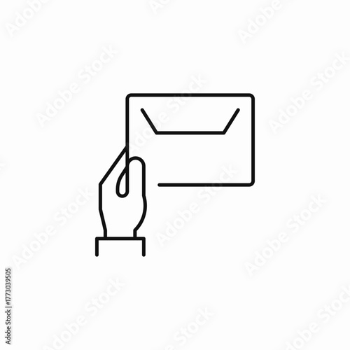 hand holding envelope icon sign vector