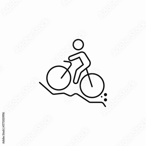 mountain biking trail icon sign vector