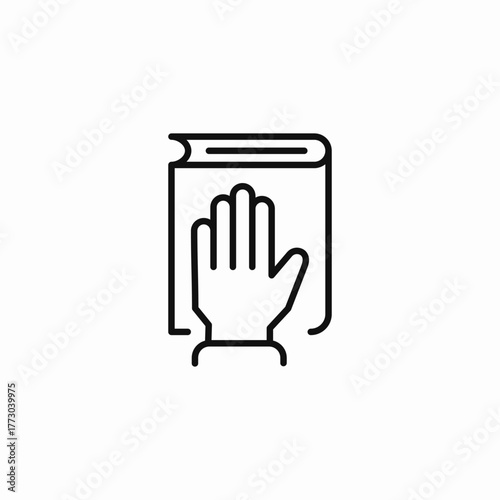 oath hand book icon sign vector