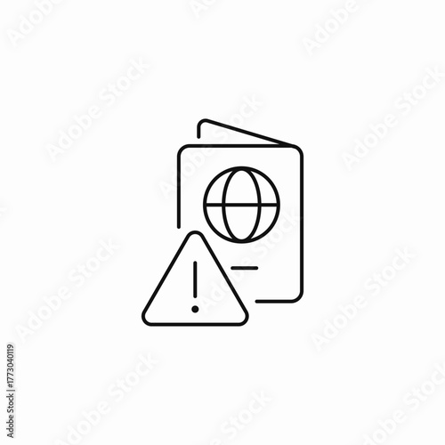 passport warning document icon sign vector